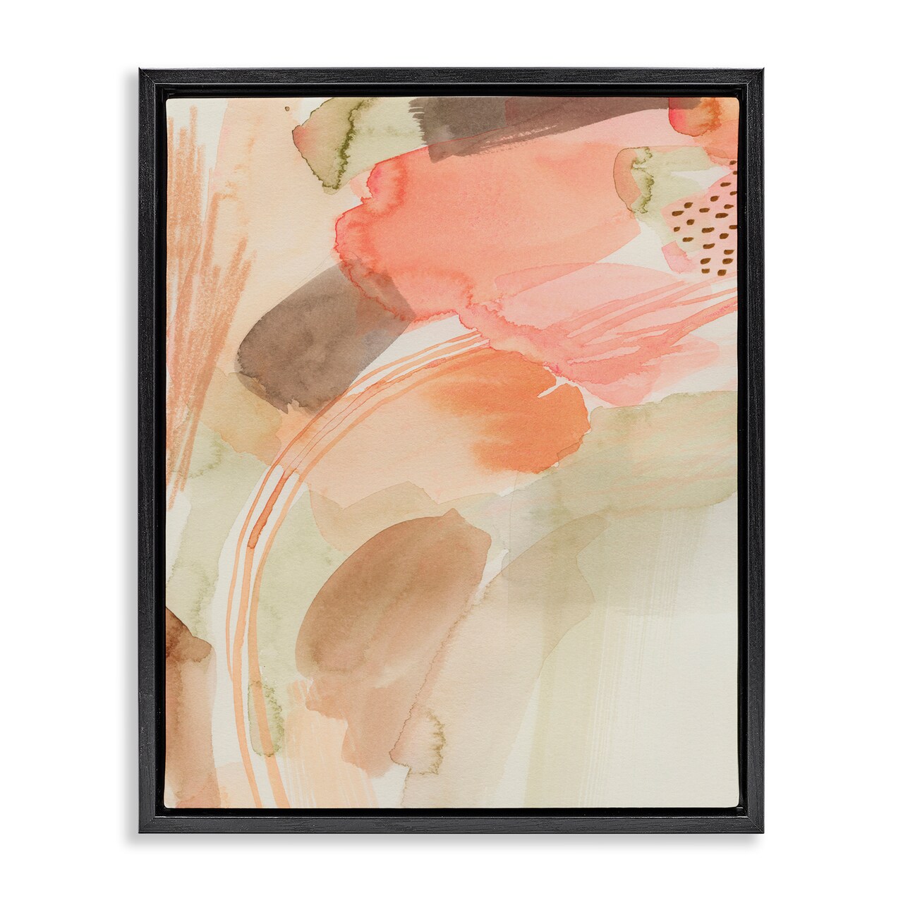 Stupell Industries Pink & Beige Abstraction Framed Floater Canvas Wall Art Design by Grace Popp